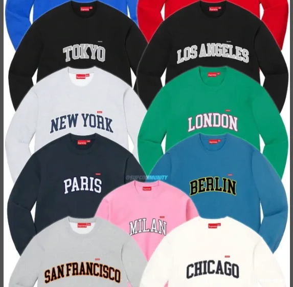 City 24SS Milan Chicago Blue Round Los Open Royal 4-pin Royal Limited Black Angeles Shanghai Neck Shop Crewneck Blue Pink Hoodie 6-Thread Paris White Shanghai 1020